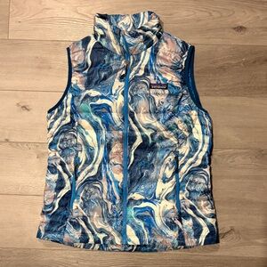 Patagonia Rare Down Sweater Vest Puffer in Blue Marble